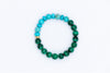 Turquoise and Malachite Bracelet half and half