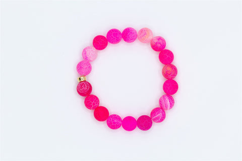 Pink dyed Agate bracelet