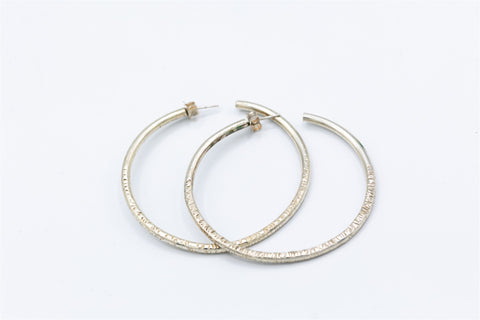 Silver Hammered Hoop