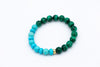 Turquoise and Malachite Bracelet half and half