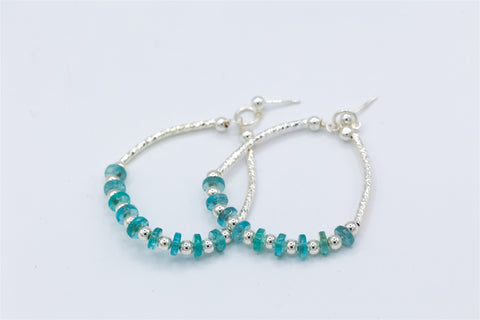 Aqua marine beaded earrings